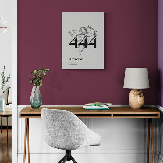 Imagen minimalista con número 444 y ángel protector