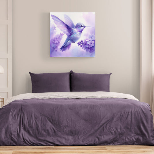 Colibrí de Lavanda en Acuarela