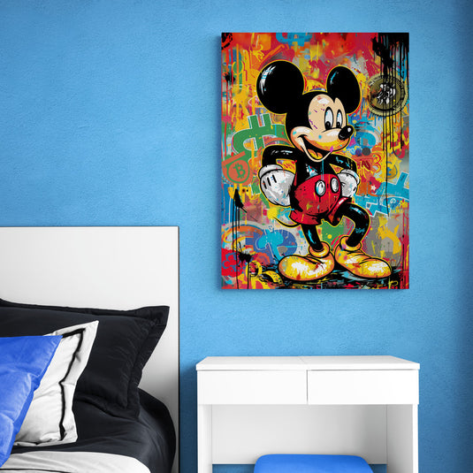 Mickey Mouse en estilo graffiti colorido