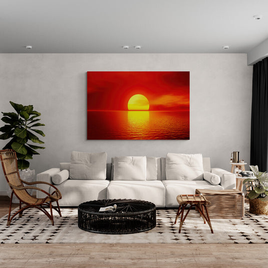 Big sun sunset - Canvas Mérida Fine Print Art