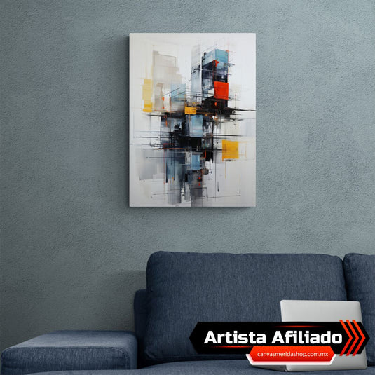 Abstracto contemporáneo de estructuras geométricas que representan una ciudad en evolución