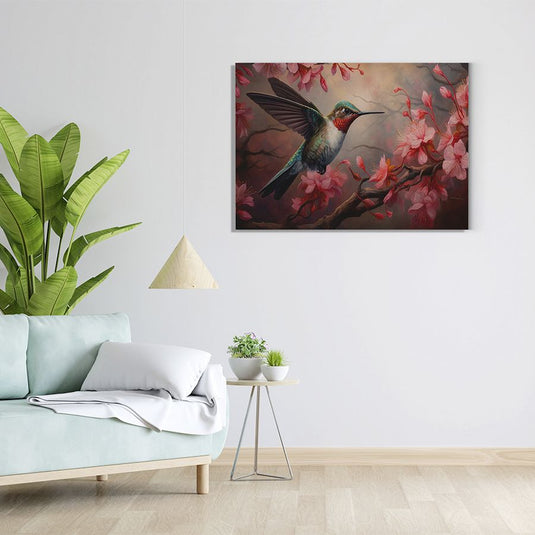 Colibri entre cerezos - Canvas Mérida Cuadros Decorativos