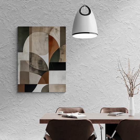 Arte geométrico abstracto en tonos terrosos
