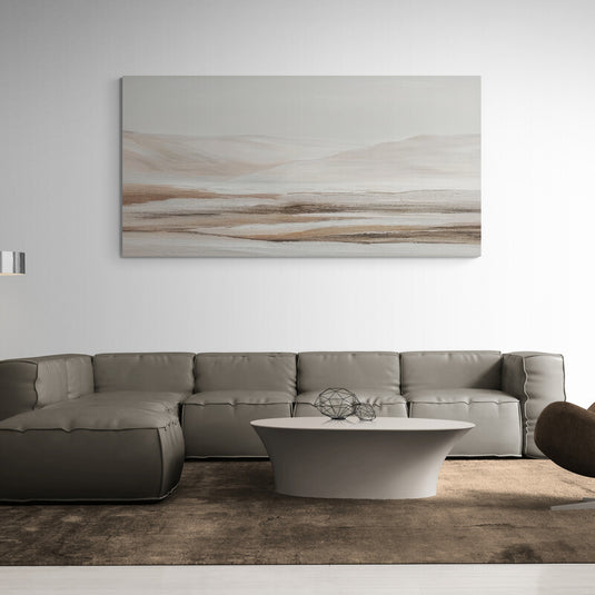 Paisaje abstracto minimalista en tonos tierra y beige