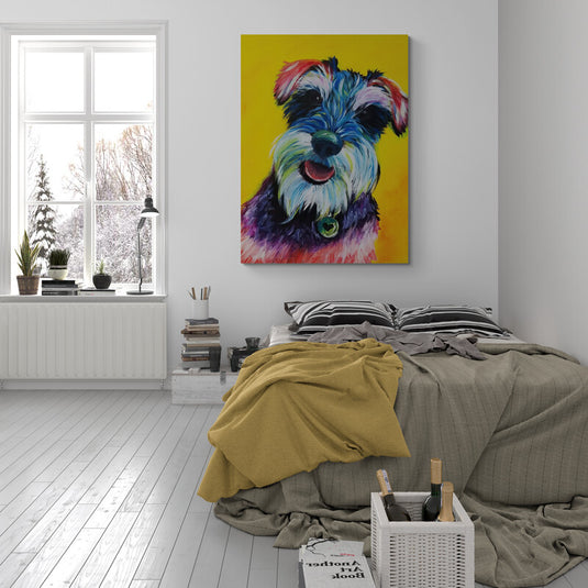 Schnauzer colorido y vibrante