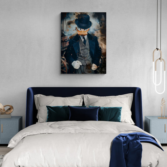 Personaje animado en traje retrofuturista steampunk