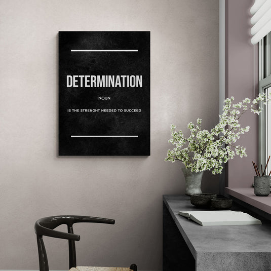 Póster de determinación con definición motivacional