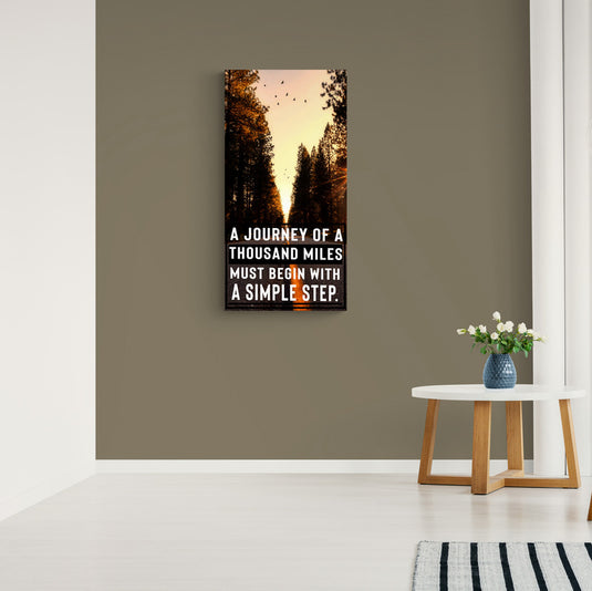 Póster Motivacional de Camino al Atardecer
