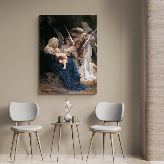 Virgen María con ángeles músicos