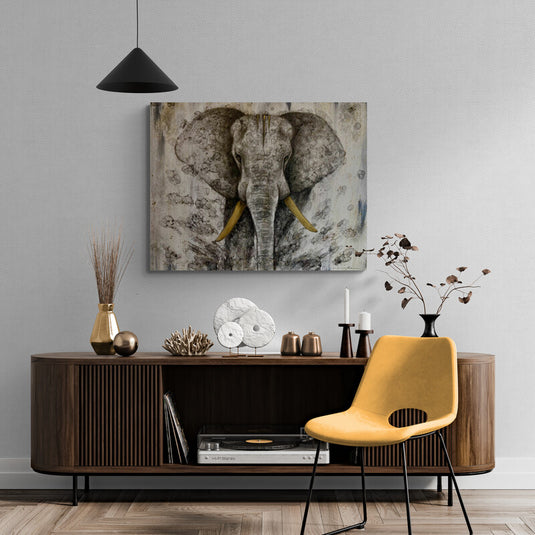 Elefante artístico en tonos grises