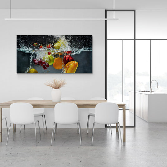 Fruits Falling in Water (landscape) - Canvas Mérida Fine Print Art