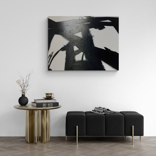 Arte abstracto en blanco y negro con sombras y luz