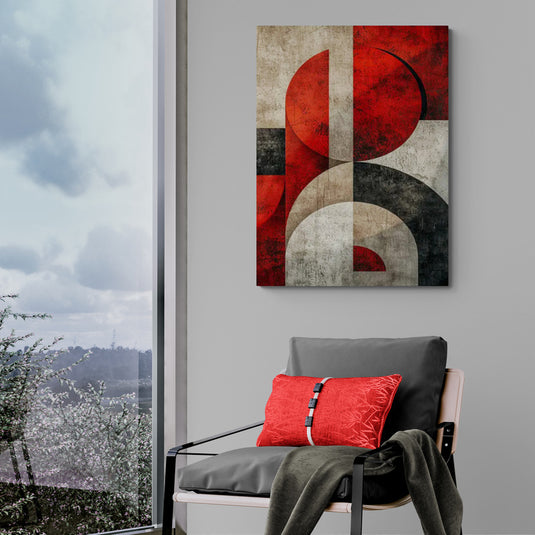 Geometría en Rojo y Gris