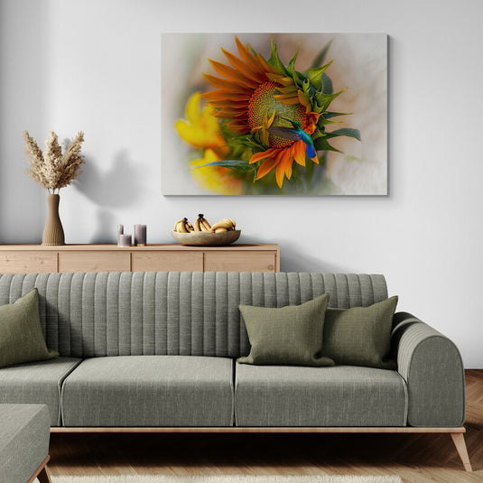 Hummingbird on Sunflower (horizontal)