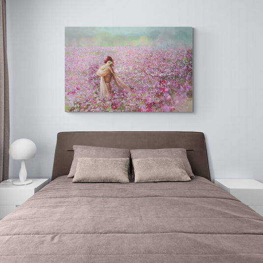 esus_Buen_Pastor_cargando_cordero_en_pradera_de_flores_rosas_y_follaje_verde