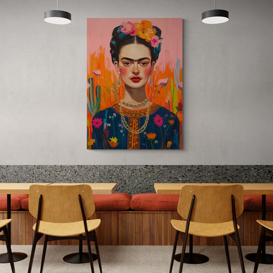 Retrato colorido de Frida Kahlo