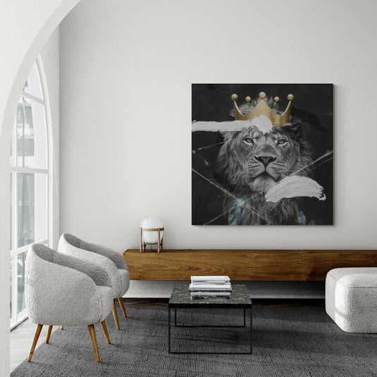 León con corona (cuadrado)