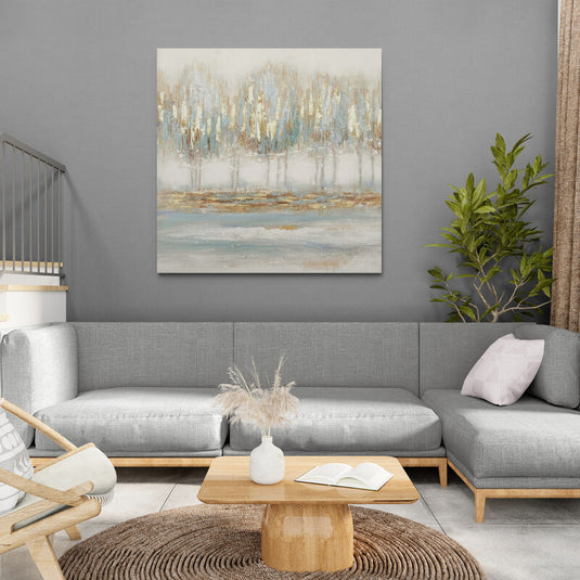 Cuadro_Decorativo_Abstracto_Arboles_Dorados_Turquesa_Fondo_Gris