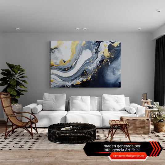 Abstracto azul profundo - Canvas Mérida Fine Print Art