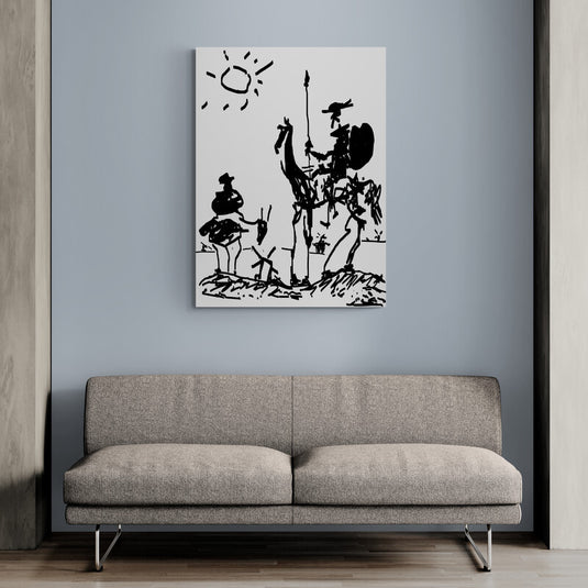 Picasso Don Quijote Sancho Panza dibujo lineal