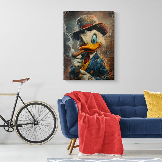 pato con sombrero y puro