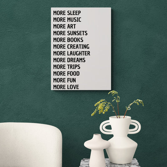 Lienzo minimalista con lista inspiradora en blanco y negro