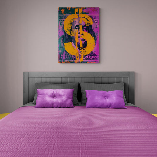 Billete de dólar psicodélico en colores brillantes