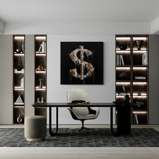 Símbolo de Dólar en Estilo Abstracto