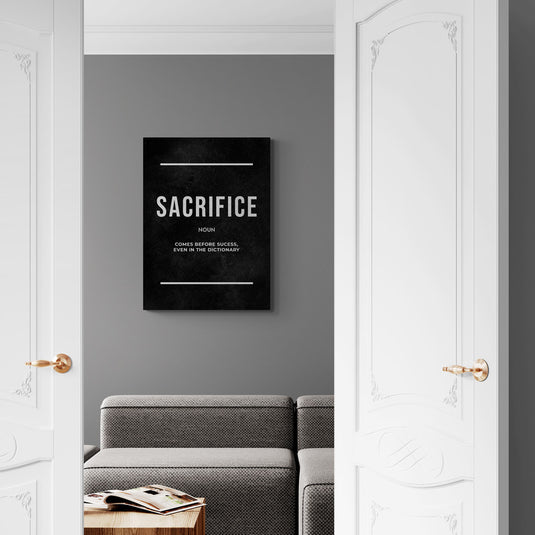 Cuadro motivacional con la palabra Sacrifice
