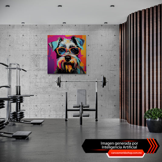 Schnauzer con Gafas de Sol - Canvas Mérida Fine Print Art