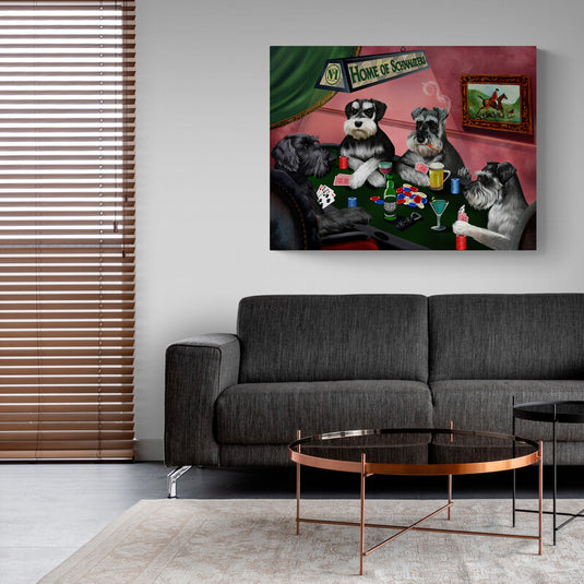 Schnauzer poker - Canvas Mérida Cuadros Decorativos