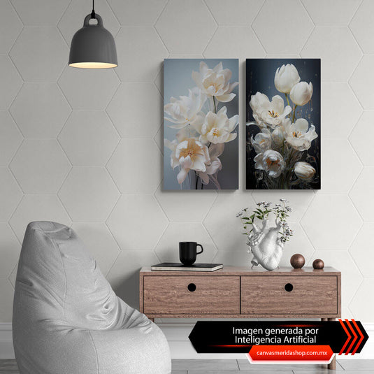 Set Flores de Agua - Canvas Mérida Fine Print Art