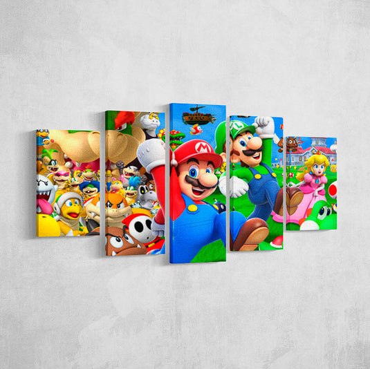 Set personajes mario bros (Políptico) - Canvas Mérida Fine Print Art