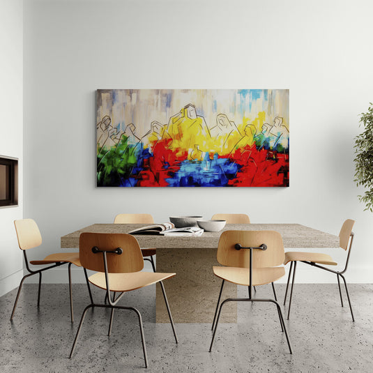 Pintura abstracta en colores primarios