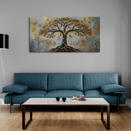Árbol de la Vida con Mariposas Doradas