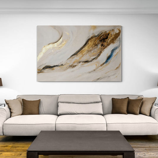 Corriente Dorada — Arte Abstracto Horizontal