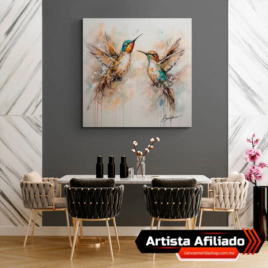 Danza Amorosa de Colibríes - Celestia Guzmán - Canvas Mérida Fine Print Art