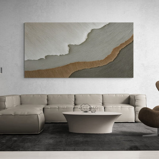 Silencio en Relieve — Arte Texturizado Gris y Dorado
