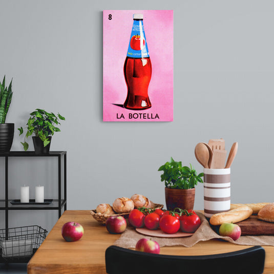 Cuadro decorativo de la botella de la Lotería Mexicana: un símbolo de la cultura y la fiesta mexicanas