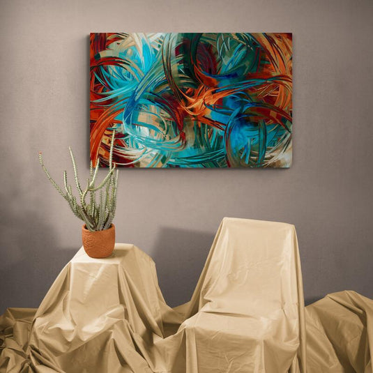 Abstract Lines and Waves - Canvas Mérida Fine Print Art