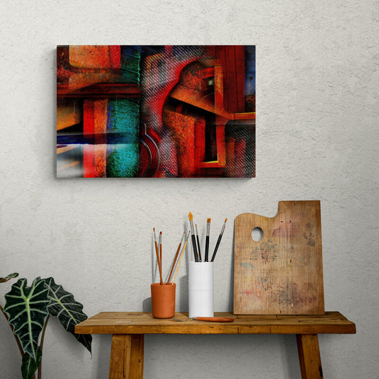Abstract in Colorful Wood - Canvas Mérida Fine Print Art