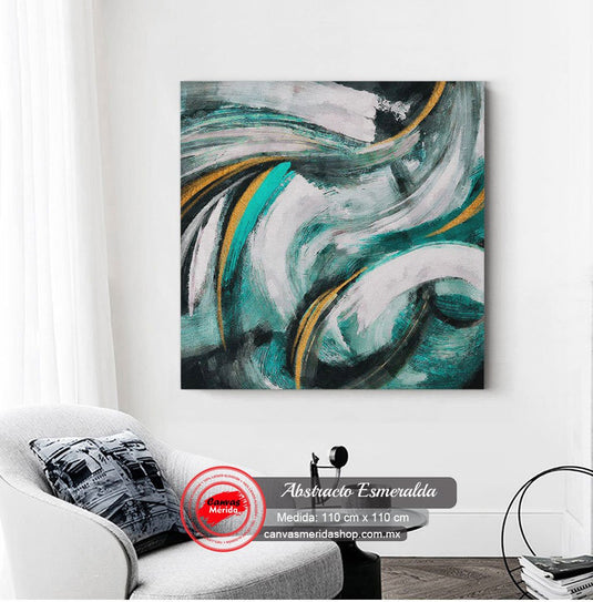 Abstracto Esmeralda - Canvas Mérida Fine Print Art