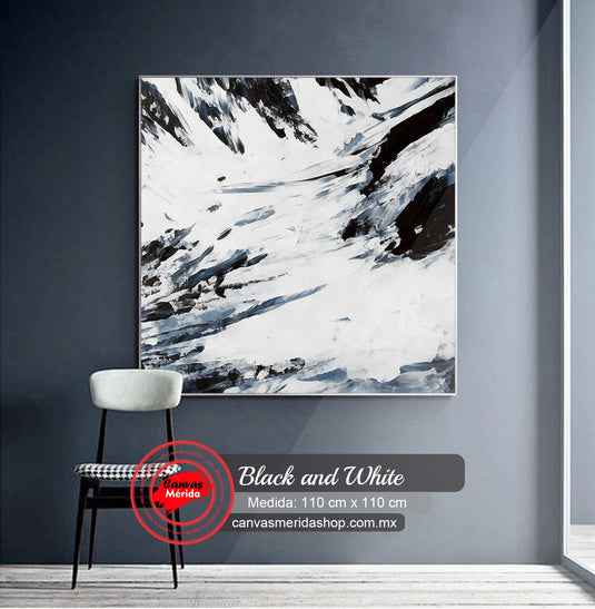 Abstracto minimalista Black and White - Canvas Mérida Fine Print Art