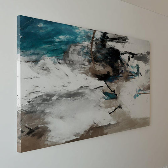 Abstracto Minimalista Blue & Brown - Canvas Mérida Fine Print Art