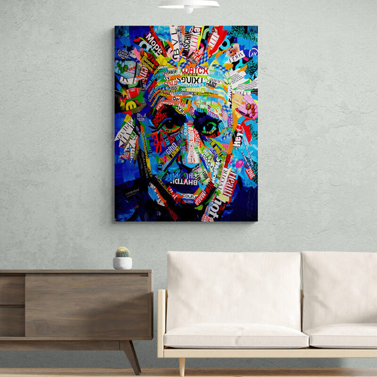 Albert Einstein Collage - Canvas Mérida Fine Print Art
