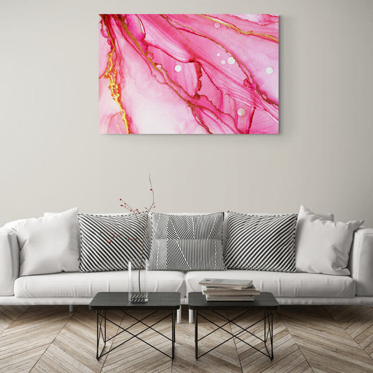 Alcohol Ink Deep Pink - Canvas Mérida Fine Print Art