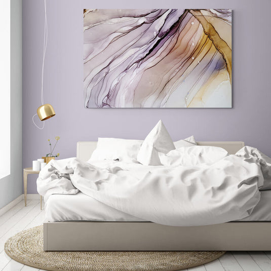 Alcohol Ink Lilac and Sand - Canvas Mérida Fine Print Art