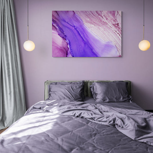 Alcohol Ink Purple and Lilac - Canvas Mérida Fine Print Art