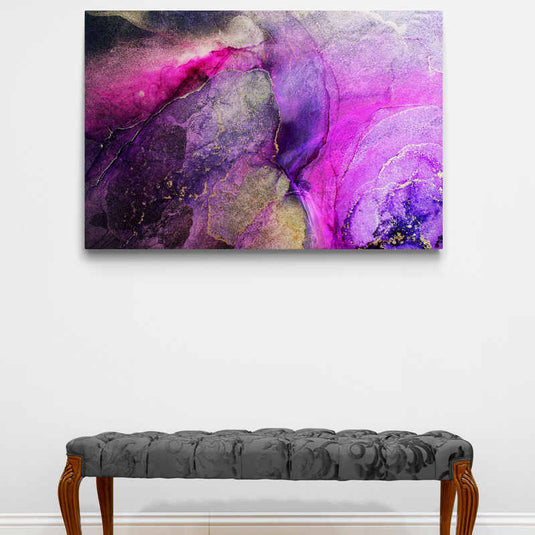 Alcoholic Ink Purple and Pink - Canvas Mérida Fine Print Art