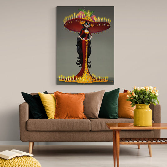 Animated Catrina #3 - Canvas Mérida Fine Print Art